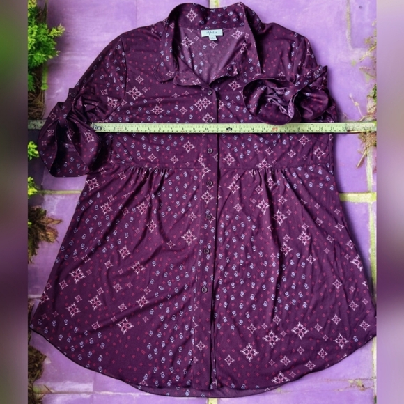 Style & Co Long Maroon Tunic Top - Picture 5 of 9